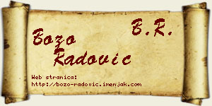 Božo Radović vizit kartica